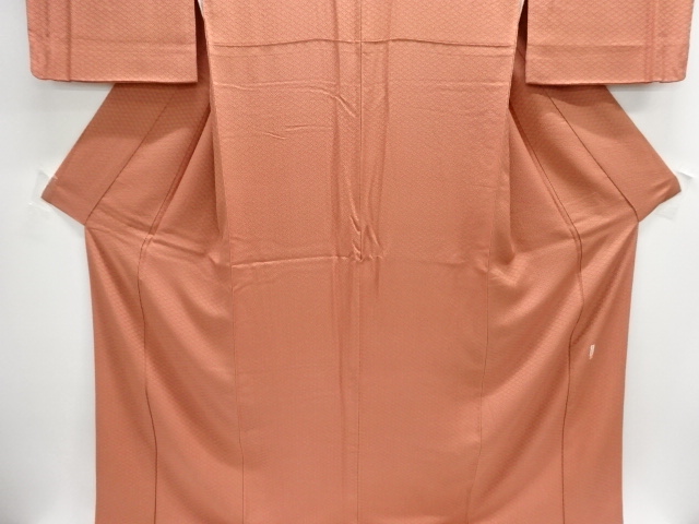  作家物　蜀江模様織り出し一つ紋色無地着物